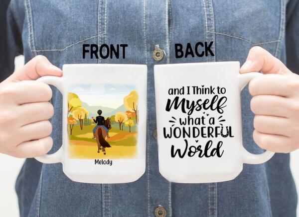 Personalized Mug, What A Wonderful World, Horse Mug, Gift For Horse Lovers