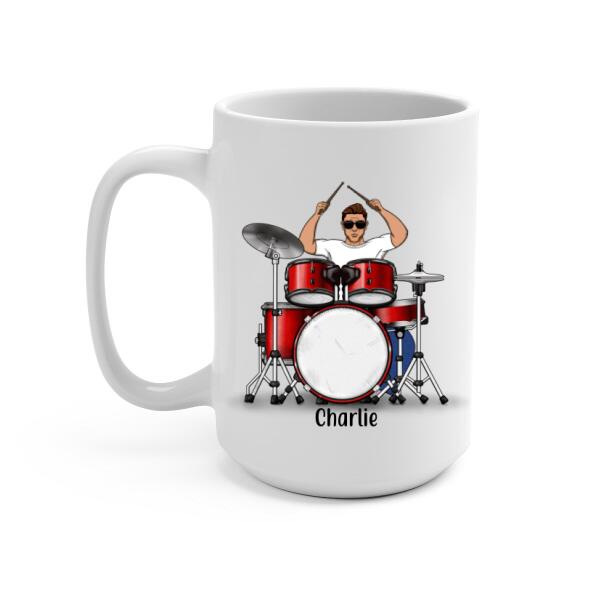 Personalized Mug, Simple Man Playing Drums, Gift For Drummers