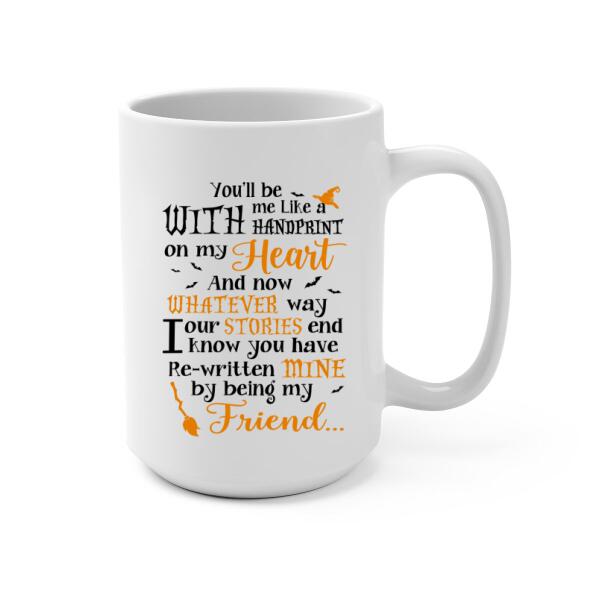 Personalized Halloween Mug - Up to 3 Girls, Custom Horse Riding Besties Gift, Handprint Design for Sisters and Friends