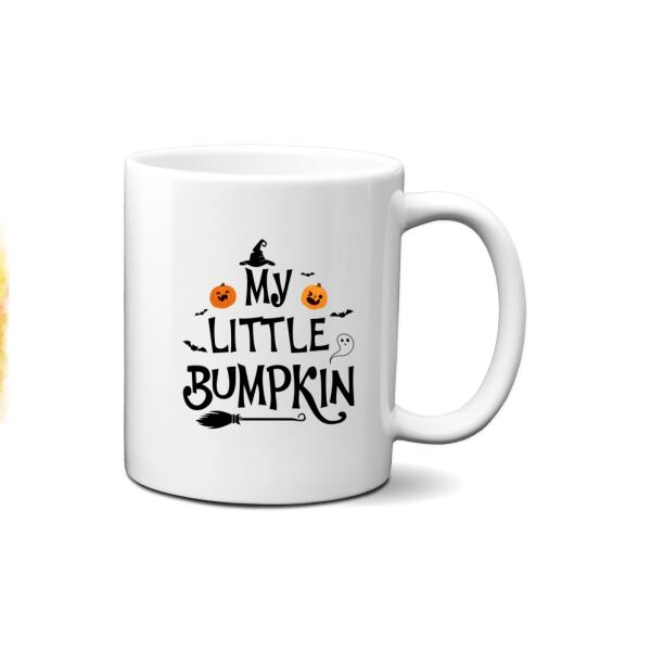 Personalized Mug, Little Bumpkin, Upload Photo Gifts, Gifts For Mom To Be, Gifts For Halloween
