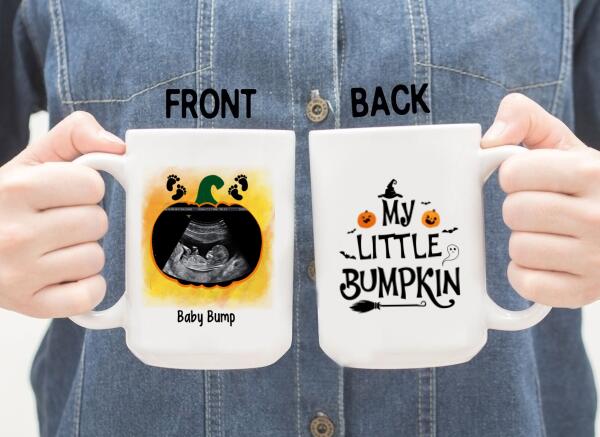 Personalized Mug, Little Bumpkin, Upload Photo Gifts, Gifts For Mom To Be, Gifts For Halloween