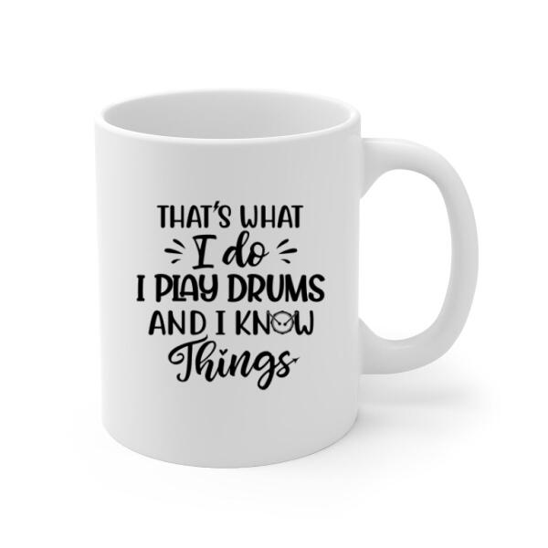 Personalized Mug, Woman Playing Drums, Gift For Drummers