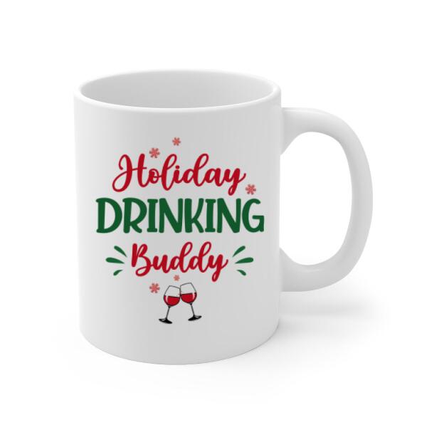 Personalized Mug, Up To 4 Girls, Running On Wine And Christmas, Christmas Theme, Christmas Gift For Friends, Sisters