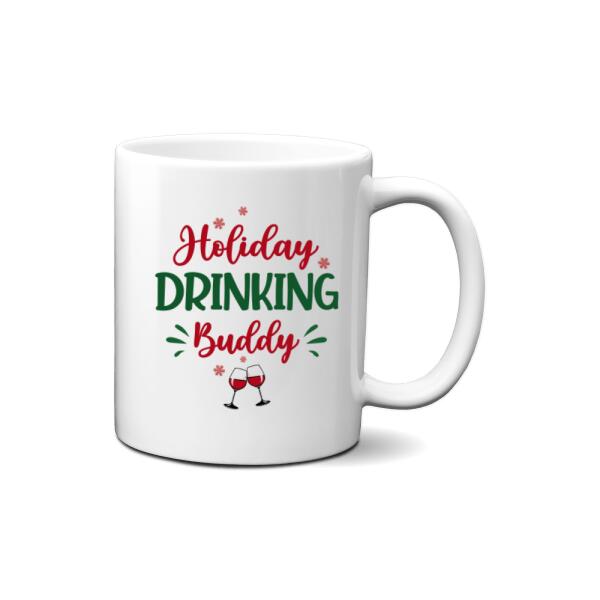 Personalized Mug, Up To 4 Girls, Running On Wine And Christmas, Christmas Theme, Christmas Gift For Friends, Sisters