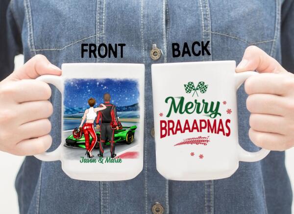 Personalized Mug, Have Yourself A Braaaping Christmas, Racing Couple, Christmas Gift For Racing Lovers, Couples