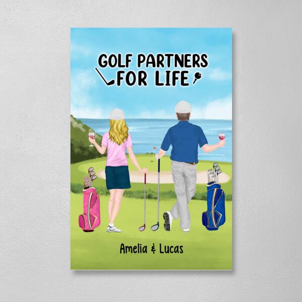 Personalized Canvas, Golf Drinking Partners - Couple And Friends Gift, Gift For Golfers