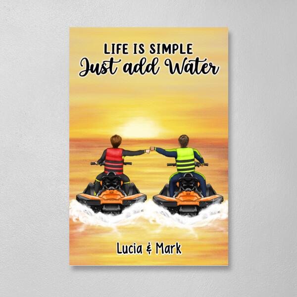 Personalized Canvas, Life Is Better On A Jet Ski - Jet Skiing Couple and Friends, Gifts for Jet Skiers