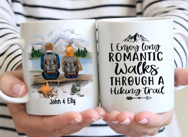 Personalized Mug, Hiking Couple And Sisters, Best Friends, Gift For Hikers