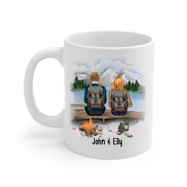 Personalized Mug, Hiking Couple And Sisters, Best Friends, Gift For Hikers