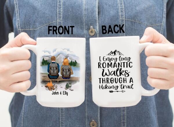 Personalized Mug, Hiking Couple And Sisters, Best Friends, Gift For Hikers