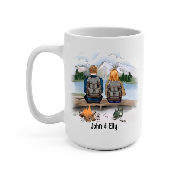 Personalized Mug, Hiking Couple And Sisters, Best Friends, Gift For Hikers