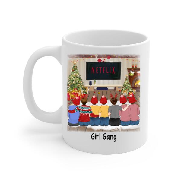 Personalized Mug, Up To 7 Girls, Christmas Besties - Gift For Sisters, Best Friends