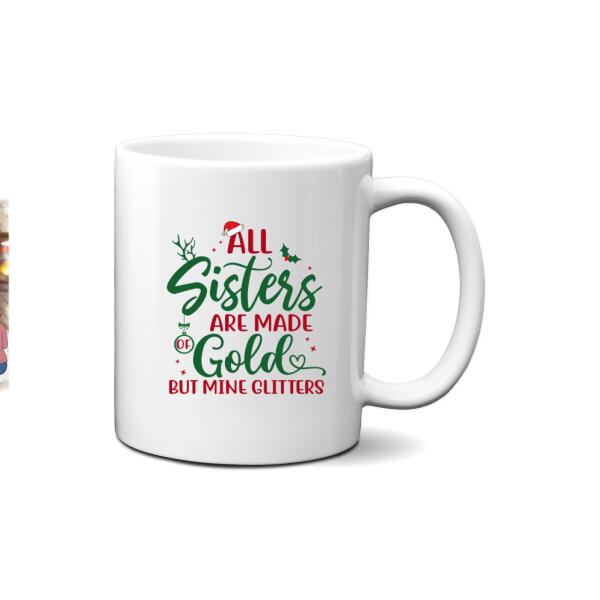 Personalized Mug, Up To 7 Girls, Christmas Besties - Gift For Sisters, Best Friends