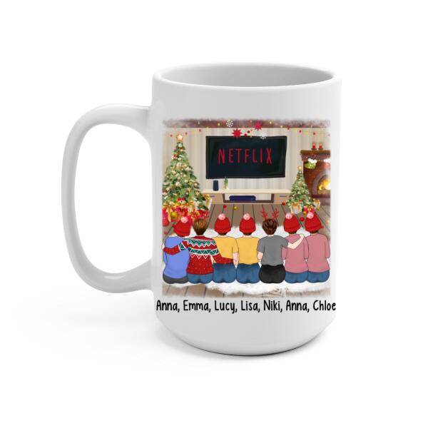 Personalized Mug, Up To 7 Girls, Christmas Besties - Gift For Sisters, Best Friends