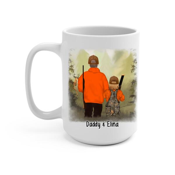 Personalized Mug, Thanks For Teaching Me How To Be A Man, Hunting Father And Daughter, Gift For Hunting Family, Father, Daughter