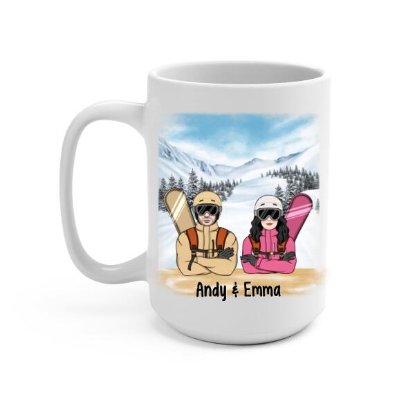 Personalized Mug, Snowboarding Partners - Couple, Friends, Sisters Gift, Gift For Snowboarders