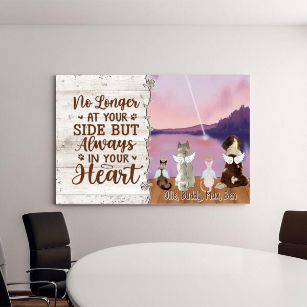 Personalized Canvas, Memorial Pet Gift, Up To 4 Pets, No Longer At Your Side