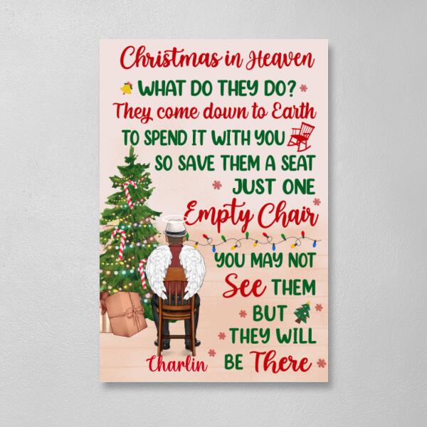 Personalized Canvas, Memorial Chair Christmas - You May Not See Them But They Will Be There, Christmas Memorial Gift For Him/Her