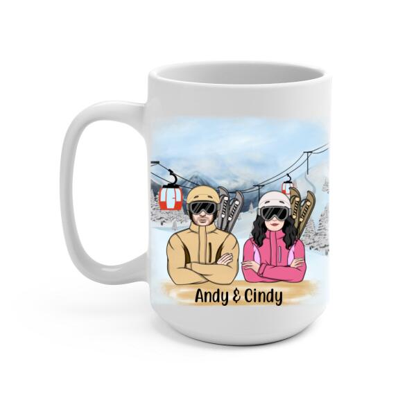 Personalized Mug, Skiing Partners For Life, Gift For Skiing Lovers, Couple, Friends