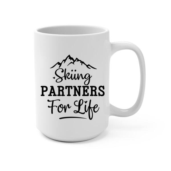 Personalized Mug, Skiing Partners For Life, Gift For Skiing Lovers, Couple, Friends