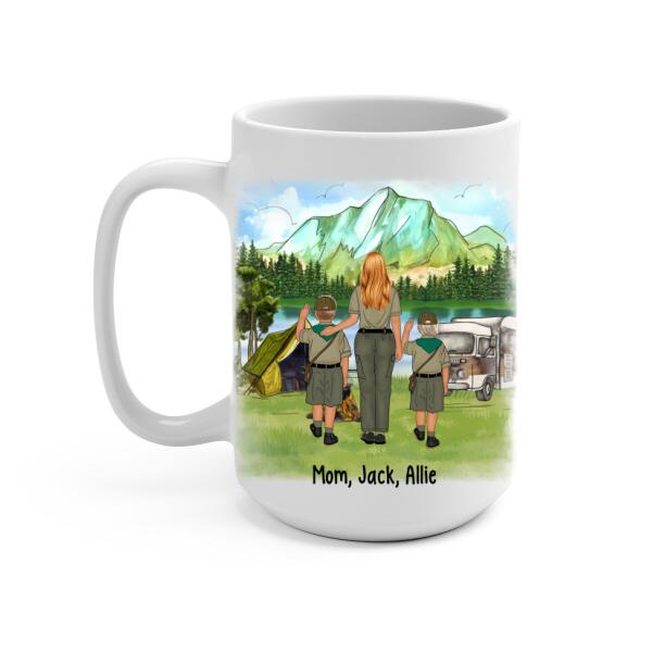 Personalized Mug, Up To 2 Kids, Scout Mom And Kids, Gift For Scout Mom, The Best Kind Of Mom Raises A Scout