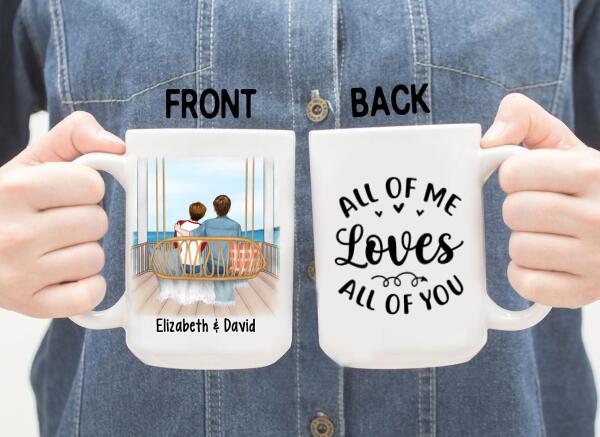 Personalized Mug, Couple Sitting On Swing, All Of Me Loves All Of You, Couple Gift, Gift For Her, Gift For Him