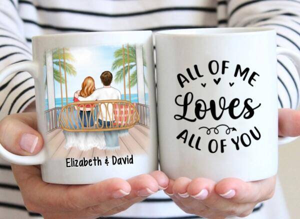 Personalized Mug, Couple Sitting On Swing, All Of Me Loves All Of You, Couple Gift, Gift For Her, Gift For Him