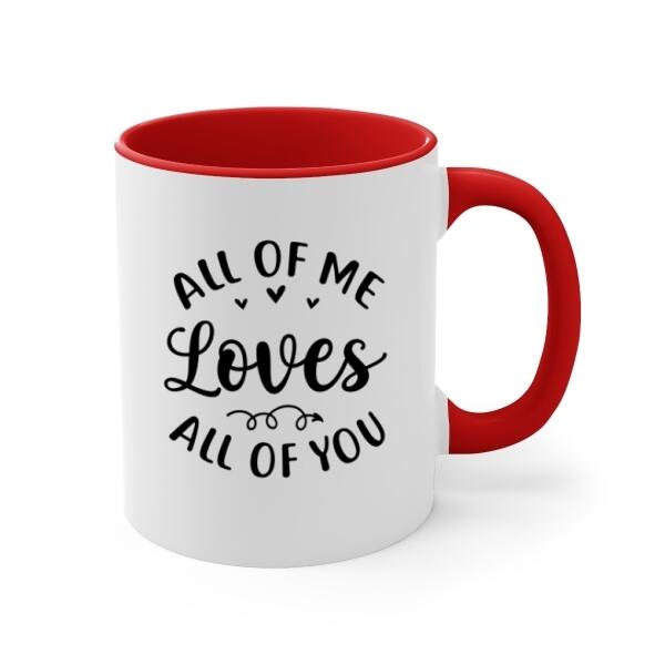 Personalized Mug, Couple Sitting On Swing, All Of Me Loves All Of You, Couple Gift, Gift For Her, Gift For Him