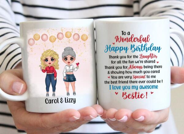 Personalized Mug, Happy Birthday To My Bestie, Birthday Gift For Bestie, Sister, Friend