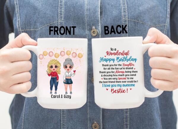 Personalized Mug, Happy Birthday To My Bestie, Birthday Gift For Bestie, Sister, Friend