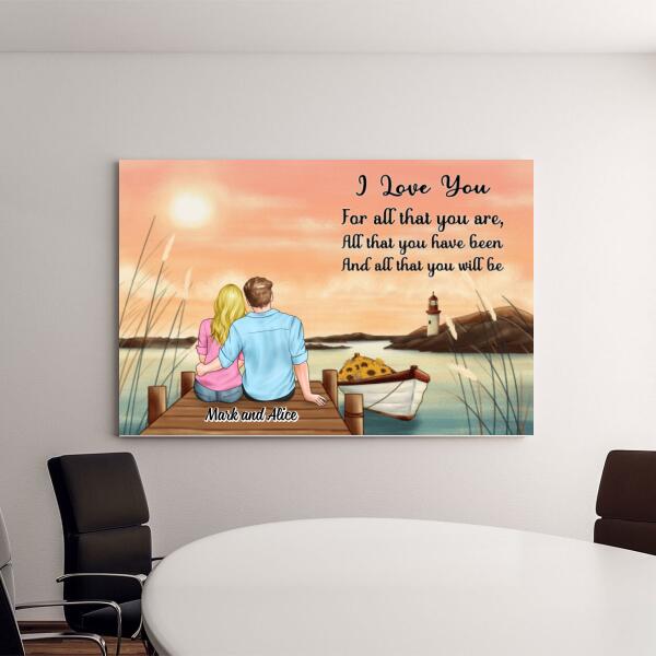 Personalized Canvas, Sunset Couple, Gift For Him, Her, Couple, Valentine Day