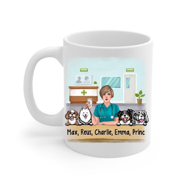 Wifey, Dog Mom, Nurse - Personalized Gifts Custom Dog Mug for Dog Mom and Dog Lovers