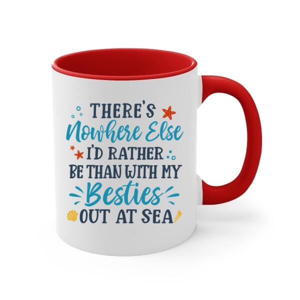 Personalized Mug, Up To 6 Girls, Gift For Friends, Sisters, Mermaid Besties, Mermaid Drinking, There's Nowhere Else I'd Rather Be