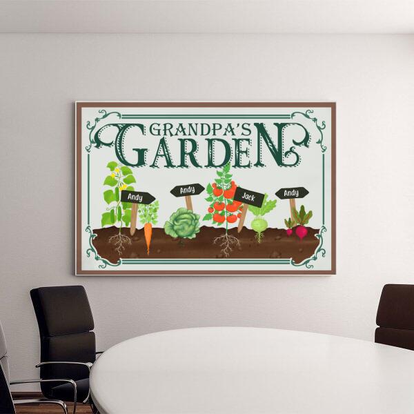 Grandpa's Garden - Personalized Gifts for Gardeners - Custom Canvas for Family and Dad