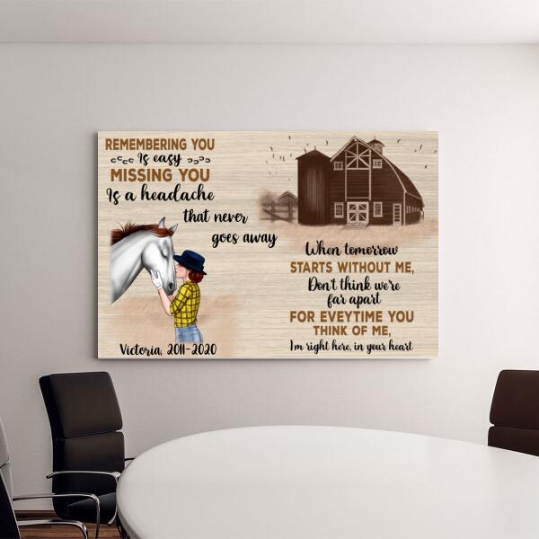 Personalized Canvas, Memorial Gift for Loss of Horse, Horse Memorial Gift