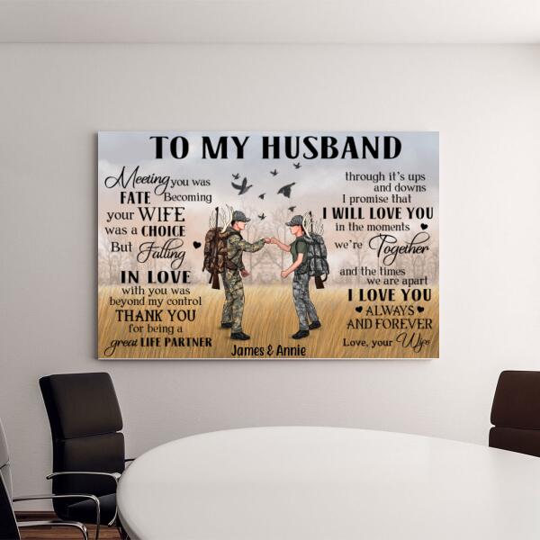 To My Husband - Personalized Gifts Custom Hunting Canvas for Hunters, Hunting Lovers