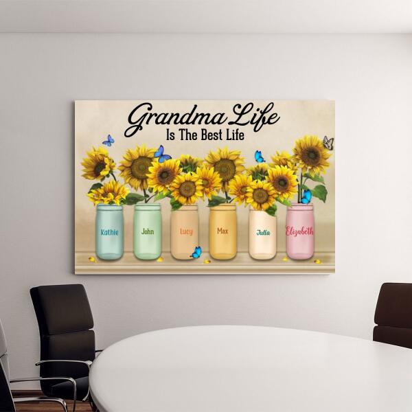 Grandma Life with Grandchildren - Personalized Canvas Gift for Mother, Grandmother