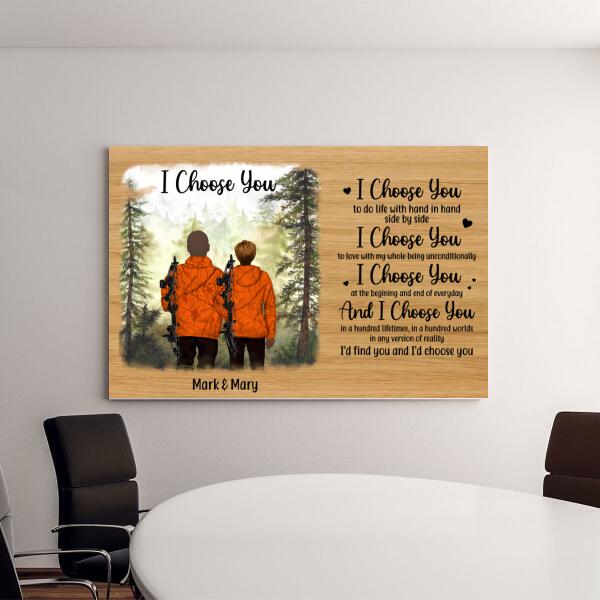 Personalized Canvas, I Choose You, Hunting Partners, Hunting Couple, Gift For Hunting Fans