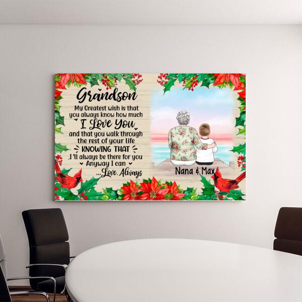 Personalized Canvas, To My Grandson, Christmas Gift For Grandson