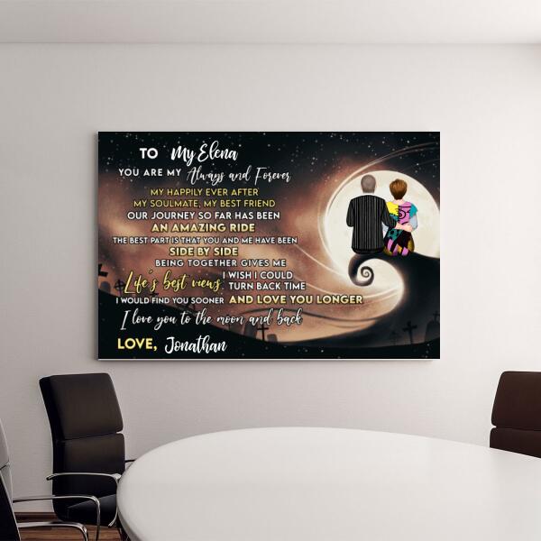 Personalized Canvas, To My Love You Are My Always And Forever, Couple On Spiral Hill, Gifts For Halloween, Anniversary Gifts For Couple