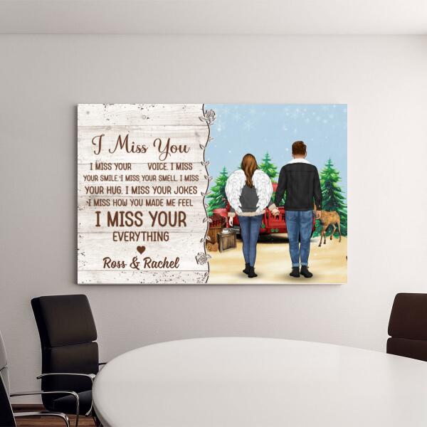 I Miss Your Everything - Personalized Gifts Custom Memorial Canvas for Wife or Husband, Memorial Gifts