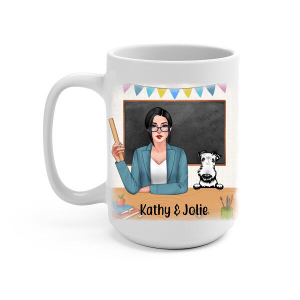 Personalized Mug, Kinda Busy Being A Teacher And A Dog Mom, Gifts for Teacher and Dog Lovers