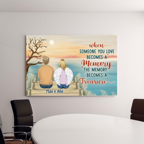 Personalized Canvas, Up To 6 People, The Memory Becomes A Treasure, Memorial Gift For Loss Of Family And Friends