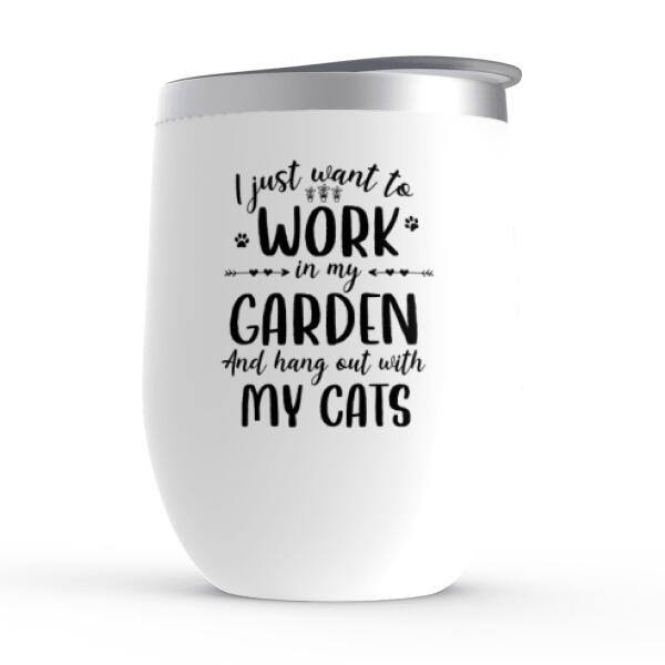 Personalized Wine Tumbler, Life Is Better With Plants And Cats, Gift For Gardeners And Cat Lovers