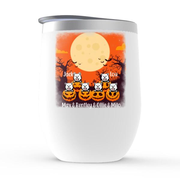 Personalized Wine Tumbler, Up To 6 Pets, Ready For Halloween, Gift For Dog Lovers, Cat Lovers