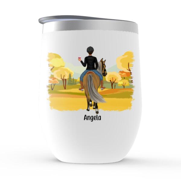 Personalized Wine Tumbler, Horse Riding And Drinking Women, Gifts For Riding Horse Lovers