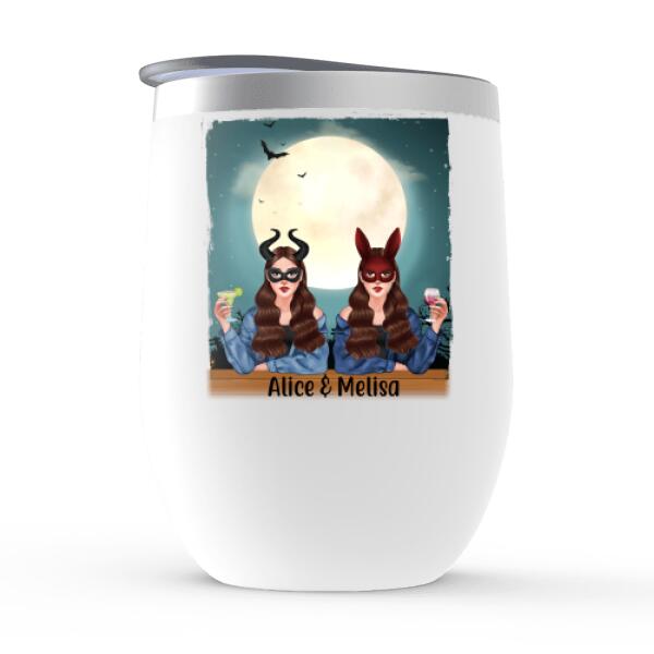 Personalized Wine Tumbler, My Broomstick Runs On Wine, Halloween Gift For Friends