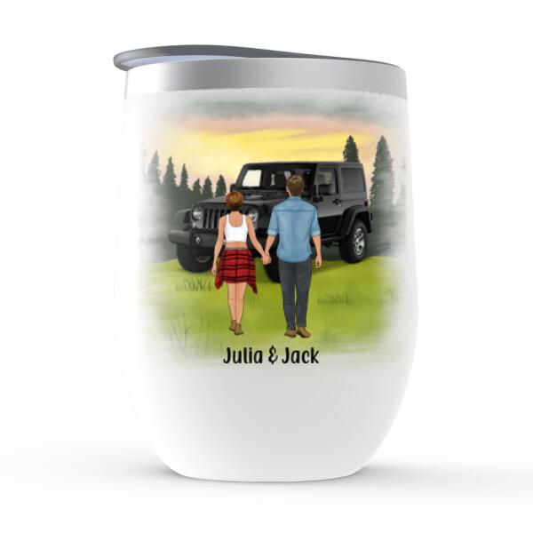 Personalized Wine Tumbler, Couple Holding Hands, Relationship Goals, Gift for Car Lovers and Couple, Friends