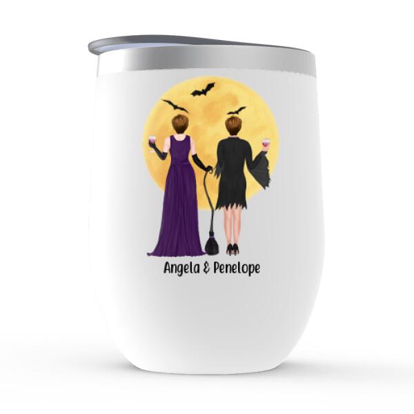 Personalized Wine Tumbler, Drink Up Witches, Gifts For Halloween Sisters