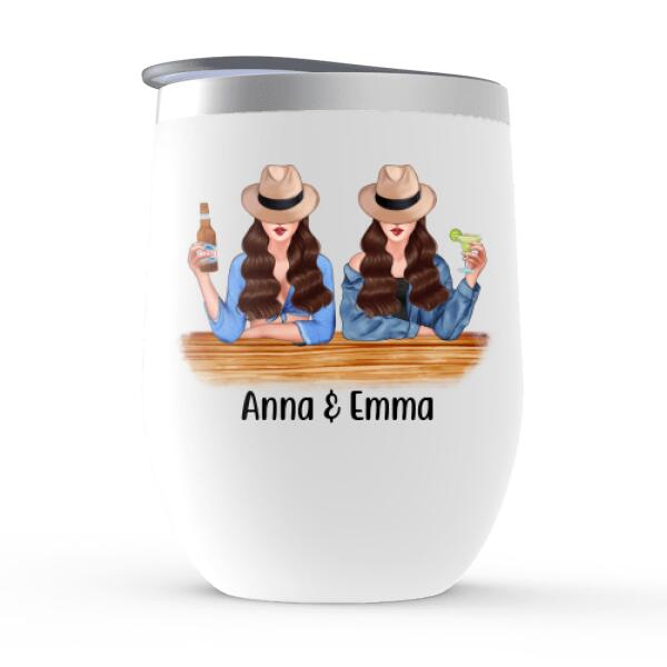 Personalized Wine Tumbler, Drinking Besties For The Resties, Gifts For Sisters